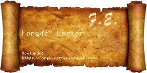 Forgó Eszter névjegykártya